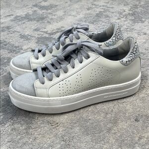 New P448 White Thea Sneakers Leather Platform Streetwear Skater Sz 35
